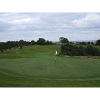 A view of the 18th hole on the Montgomerie course at Celtic Manor Resort.