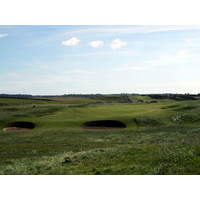 Royal Porthcawl's par 3s are heavily guarded with deep pot bunkers.