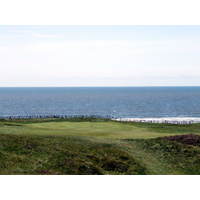 A view of the 18th green at Royal Porthcawl golf course.