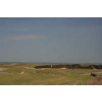 Once considered the world's largest bunker, players must drive over the "Cape" bunker at Royal North Devon's fourth hole. 