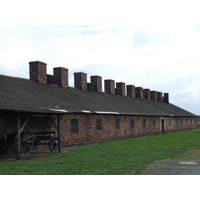 One of the remaining buildings at Birkenau. The Nazis destroyed many of the crematoria and living quarters before the camp was liberated.