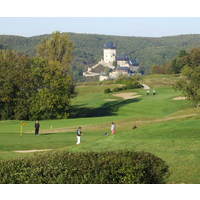 A 14th-century castle is visible from most points of the Golf Resort Karlstejn course.