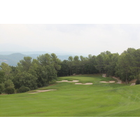The 16th hole on the Le Riou golf course at Terre Blanche tumbles downhill.