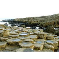 The distinctive basalt columns of the Giant's Causeway were formed by volcanic activity millions of years ago.